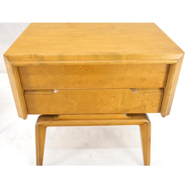 Pair Swedish Edmond Spence 2 Drawer Blond Birch Night Bed Stands Cabinets MINT! For Sale - Image 10 of 16