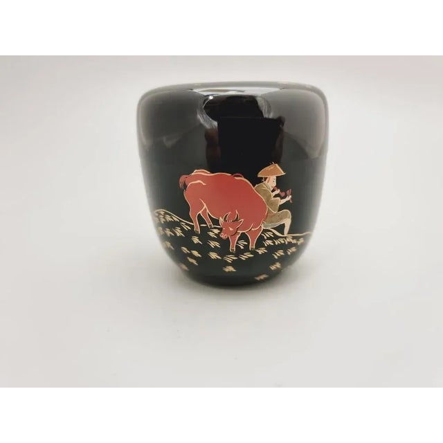 Vintage Japanese Netsuke Matcha Conatiner,1960s, in Flawless conditions. Designed 1960 to 1969