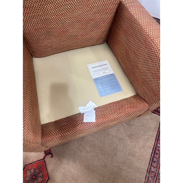 Burnt Orange Modern Arm Chair and Ottoman by Hancock & Moore For Sale - Image 8 of 11