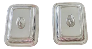 Antique Victorian Silver Plated Entrée Dishes, Set of 2