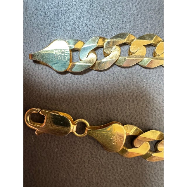 Gold Vintage 14 Karat Yellow Gold 60 Gm Miami Cuban Link Italian Chain Unisex, 22" For Sale - Image 8 of 18