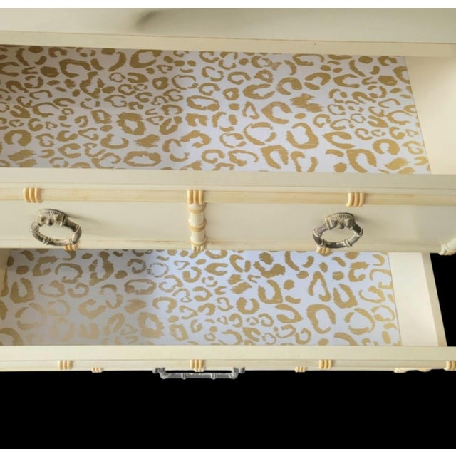 Vintage Faux Bamboo 9 Drawer Palm Beach Regency Dresser For Sale - Image 9 of 15