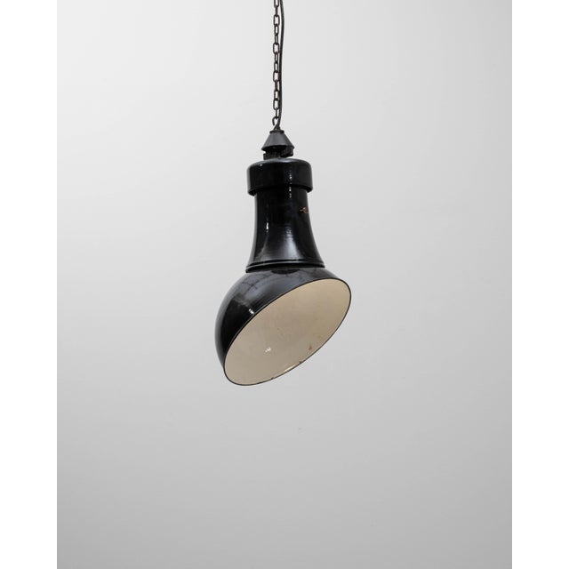 1930s Czech Metal Industrial Angular Pendant Lamp For Sale - Image 17 of 18