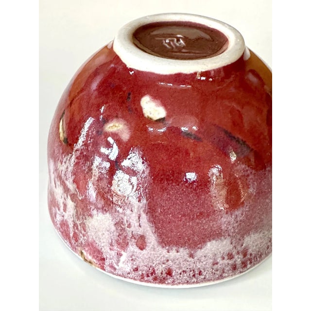 Ceramic Tea Bowl with Brilliant Red Glaze by Toshiko Takaezu For Sale - Image 12 of 12
