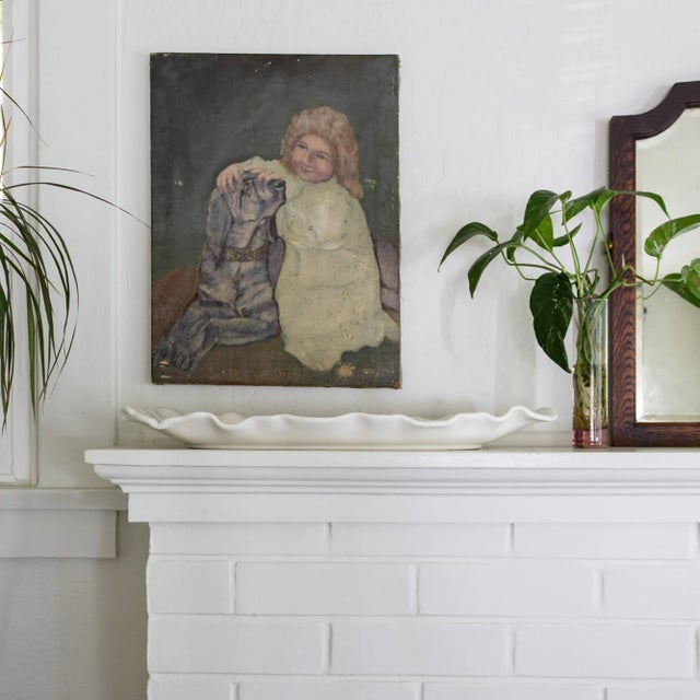 Large Ceramic Banana Leaf Serving Platter Lotus White by Metlox Usa For Sale - Image 13 of 15