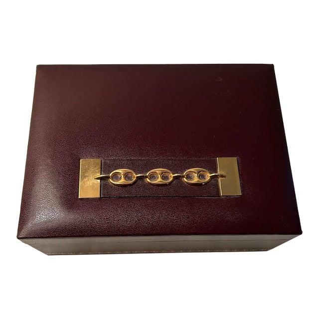 1970's Swank Leather Jewelry Box For Sale