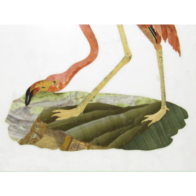 Italian Italian Marble Pietra Dura Flamingo Tile For Sale - Image 3 of 11