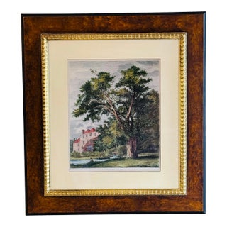 J. G. Strutt, Oriental Plane at Lee Place 1824 Colored Engraving Framed by Throwbridge Gallery London For Sale