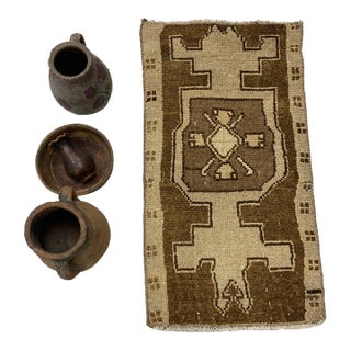 Small Antique Wool Carpet For Sale