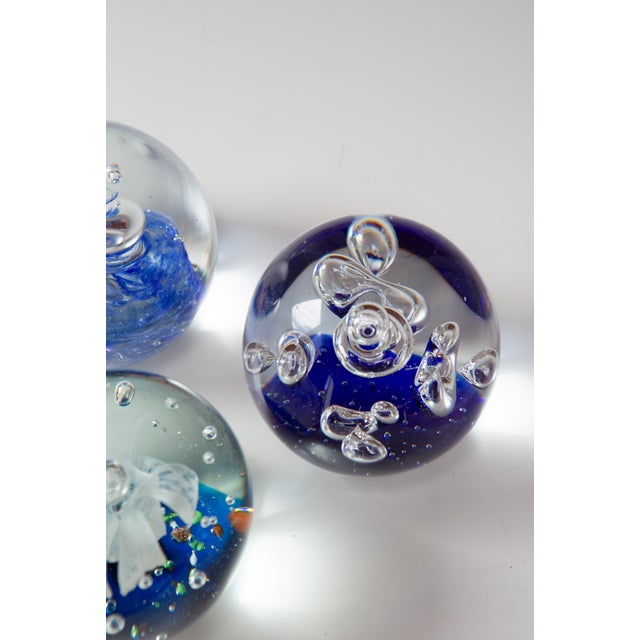 Spheric Glass Paperweights, Set of 3 For Sale - Image 3 of 4