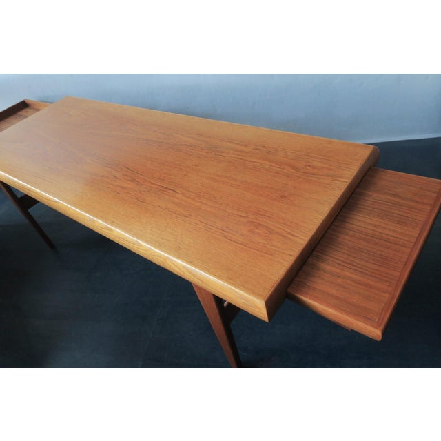 Teak Coffee Tables and Tray by Johannes Andersen for Trioh, Denmark, 1960s, Set of 3 For Sale - Image 9 of 15