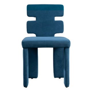 Mya Dining Chair in Blue For Sale