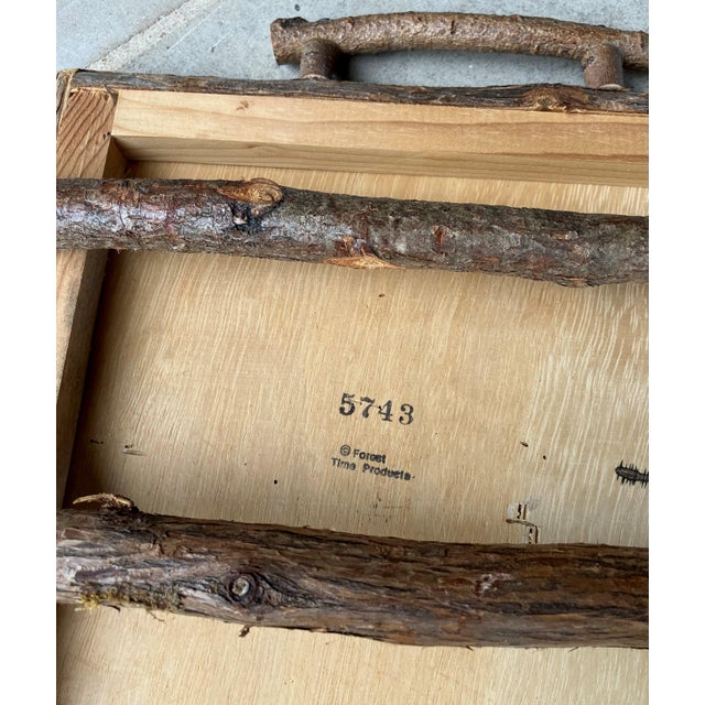 Circa 1980 Adirondack-Style Branch & Twig Checkerboard Design Folk Art Tray by Forest Time Products For Sale - Image 11 of 12