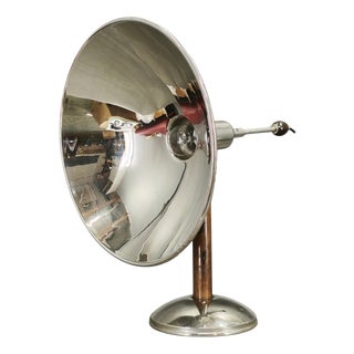 Vintage Bauhaus Chrome Table Lamp with Beech Handle, 1930s For Sale