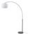 Coronado 92 Inch Arc Lamp by Nova of California - Black Nickel Steel, Black Marble Base, White Linen Drum Shade - Peter Morelli 1960 Dimmable For Sale