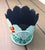 French Vintage Toleware (Tole Ware) Butterfly Cachepot – Teal Hand‑Painted Metal Planter / Jardiniere For Sale - Image 3 of 10