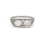 Finely detailed vintage Art Deco double diamond ring (circa 1920s to 1930s) crafted in 18k white gold. Two old European...