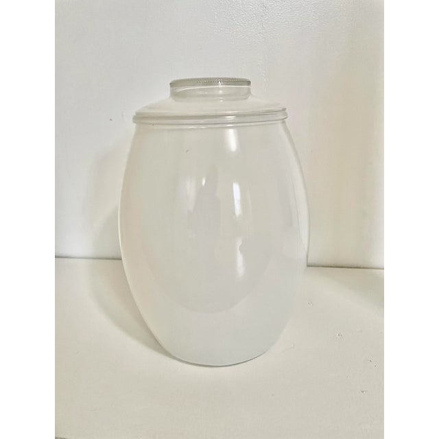 Glass Vintage Bartlett Collins Milk White Glass Cookie Jar For Sale - Image 7 of 13