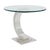 Curved Modernist Chrome and Glass Side Table For Sale - Image 4 of 7