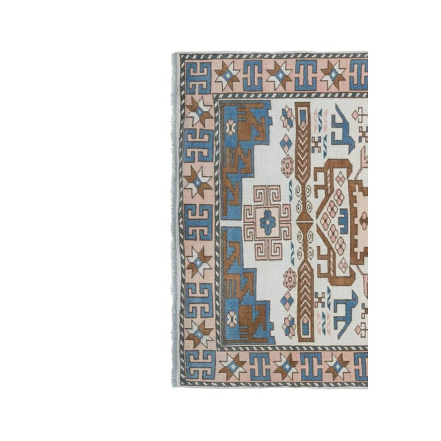 1970s Vintage Turkish Geometric and Animal Design Rug 3'5" X 6' For Sale - Image 5 of 13