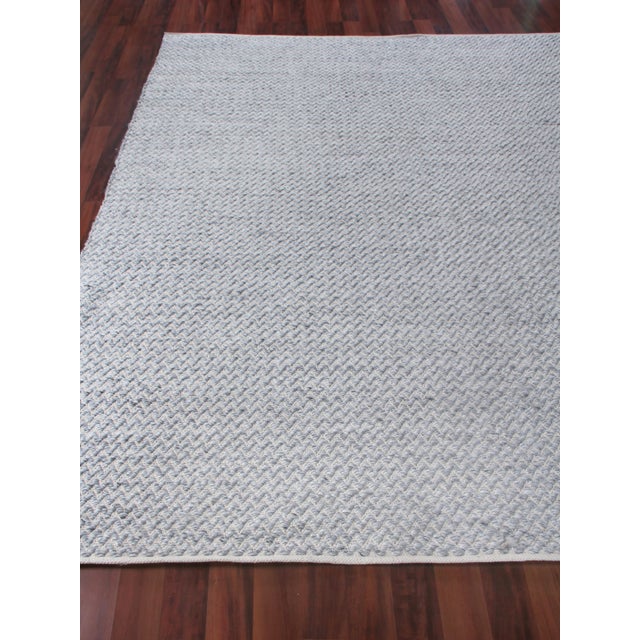 Witten Flatweave Polyester/Cotton Dark Gray Rug-10'x14" For Sale - Image 4 of 10
