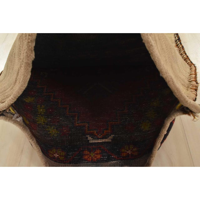 Malatya Rug Bag 1’10” X 3’8” Red Wool Vintage Tribal Hand-Knotted Carpet For Sale - Image 10 of 12