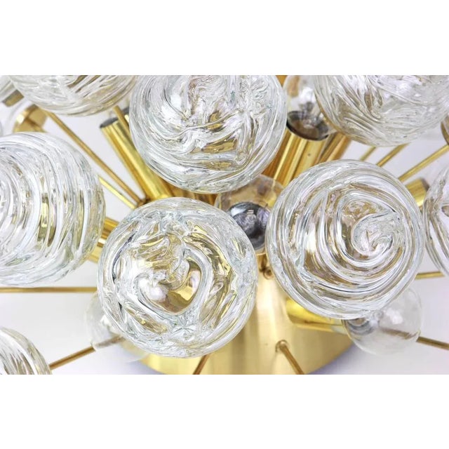 Metal Glass Flush Mount Snowballs from Doria, Germany, 1970s For Sale - Image 7 of 9