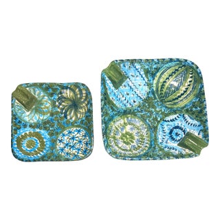 Mid 20th Century Italian Bitossi by Aldo Londi for Raymor Ashtray and Catchall Trinket Dish - A Pair For Sale