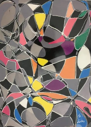 Abstract Modern “Vitrales” – Signed F, 2020