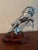 Hollywood Regency Vintage Chrome Rearing Horse Sculpture on Wood Base, Hood Ornament Style For Sale - Image 3 of 7