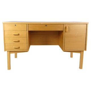 Danish Desk Made in Beechwood, 1960s For Sale