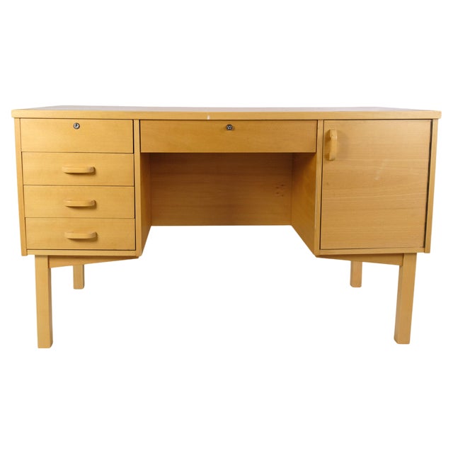 Danish Desk Made in Beechwood, 1960s For Sale