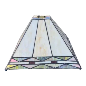 Large Square Stained Glass Lamp Shade