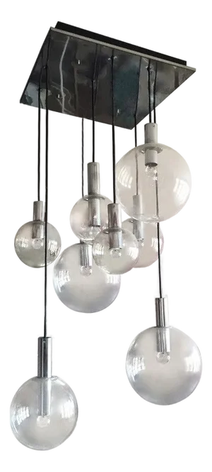 Mid 20th Century RAAK Chandelier Lamp Ceiling Fixture / Sonneman Gaetano Sciolari / Lightolier