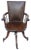 Antique Mahogany and Leather Swivel Captain's Chair, 1900s For Sale - Image 12 of 12