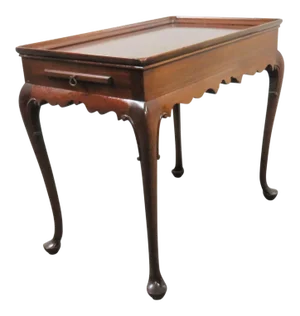 Mid 20th Century Custom Queen Anne Mahogany Tea Table