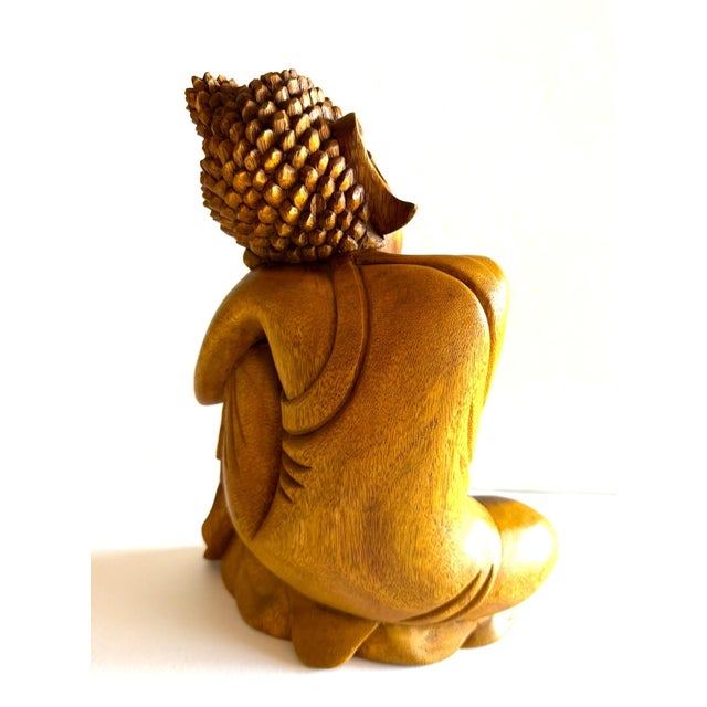 1990s Wood Carving of "Resting Buddha" From Bali For Sale - Image 5 of 14