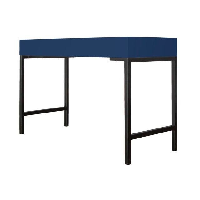 Maple Writing Desk - Light Blue For Sale In West Palm - Image 6 of 8