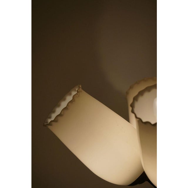 Chandelier in Brass & Glass by Paavo Tynell for Idman Oy, Finland, 1940s For Sale - Image 16 of 18