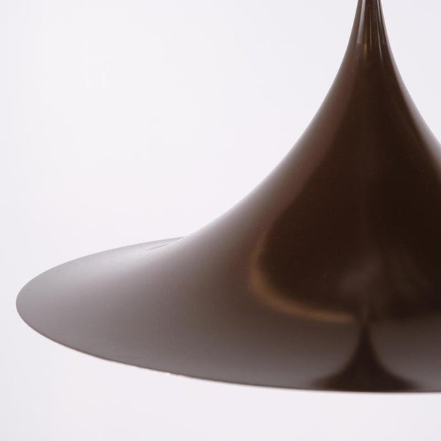 Claus Bonderup Semi Pendant in Dark Brown by Claus Bonderup and Torsten Thorup for Fog & Mørup, 1968 For Sale - Image 4 of 9