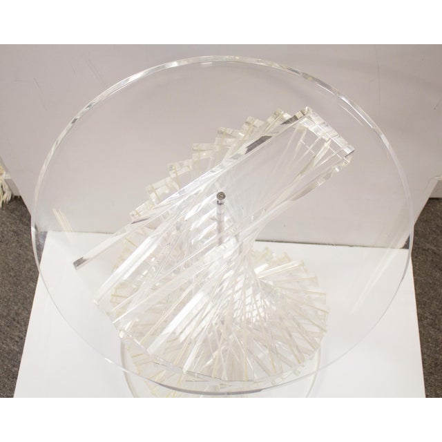 Transparent Vintage Acrylic Twist Pedestal For Sale - Image 8 of 8