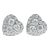 Heart Shape Diamond Stud Earrings in 18k white gold For Sale