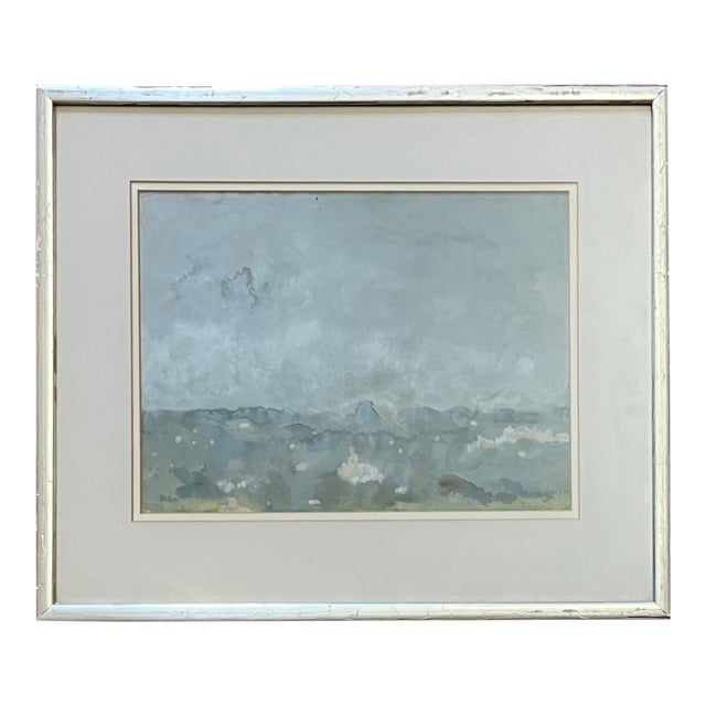 Arthur B. Davies (American 1862 - 1928) Ashcan School Impressionist Watercolor Painting - Landscape in Italy For Sale