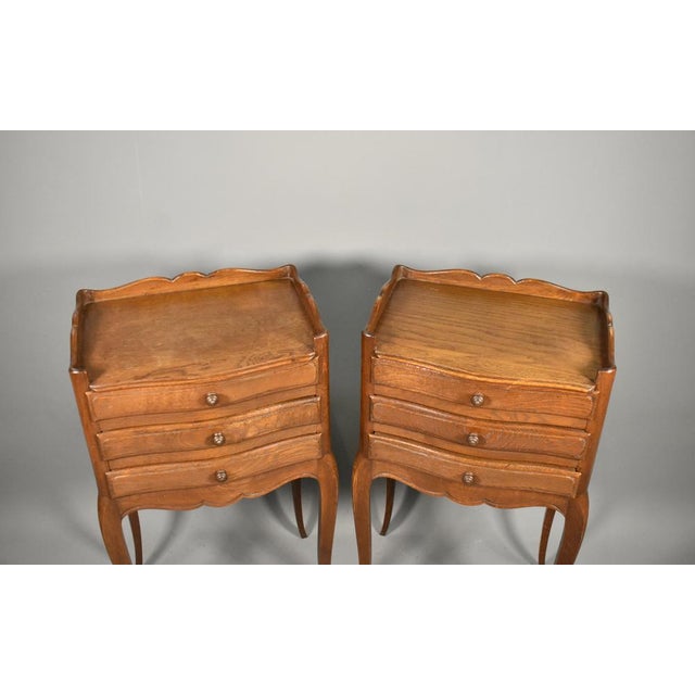1950s Vintage French Oak Bedside Tables, 1950s, Set of 2 For Sale - Image 5 of 16