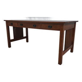 Stickley Mission Oak Spindle Side Office Desk For Sale