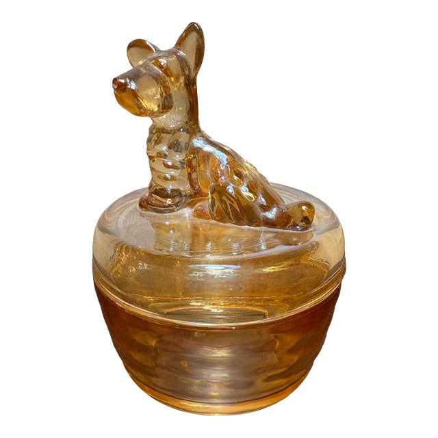 Terrior Carnival Glass Dispenser Trinket Dish For Sale