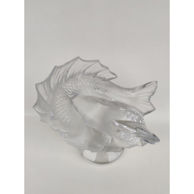Glass Lalique, 2 Fish, 1950s, Crystal For Sale - Image 7 of 13