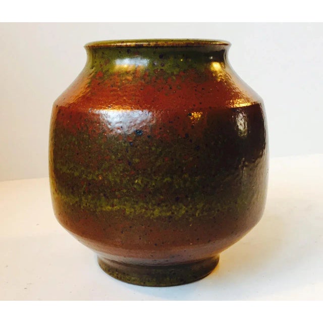 Ceramic Solfatara Glazed Stoneware Vase by Marianne Starck for Michael Andersen & Son, 1950s For Sale - Image 7 of 7