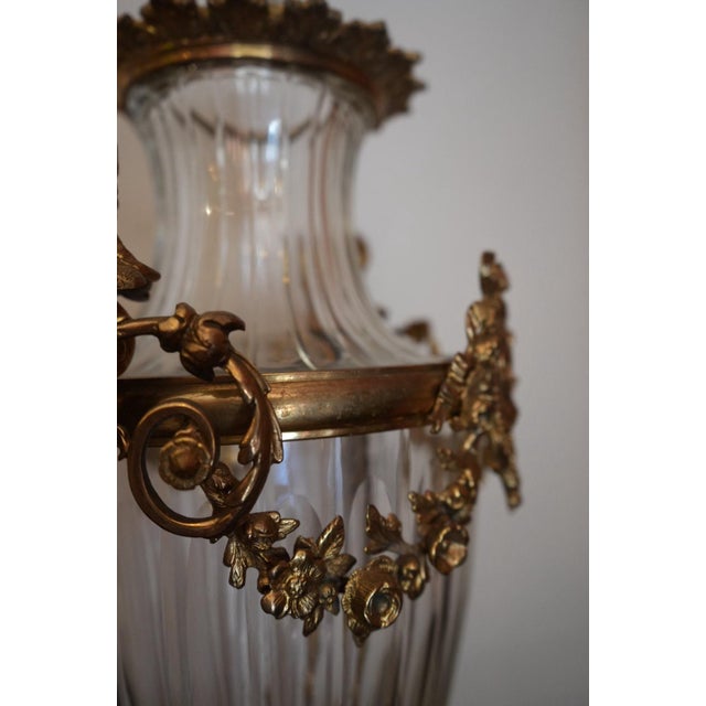 Antique Signed French Gilt Bronze Mounted Diamond Cut Baccarat Crystal Urns - Pair For Sale - Image 11 of 12