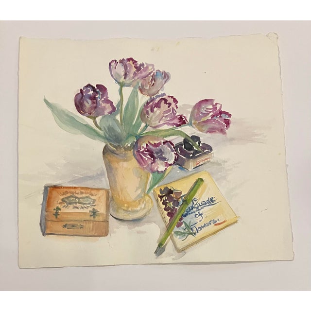 Original 15 x 17 watercolor painting on heavy paper unsigned unframed